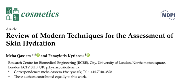 Review of Modern Techniques for the Assessment of Skin Hydration