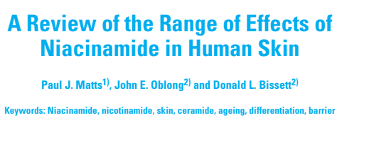 A Review of the range of effects of niacinamide in human skin