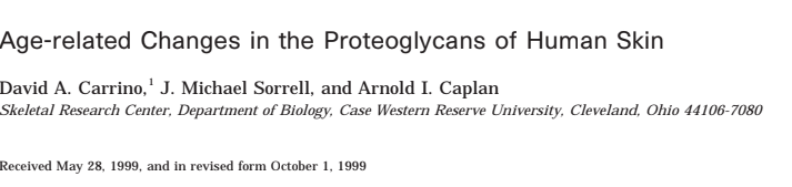 Age-related Changes in the Proteoglycans of Human Skin