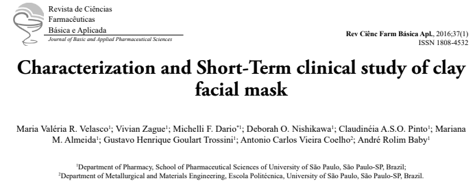 Characterization and Short-Term clinical study of clay  facial mask