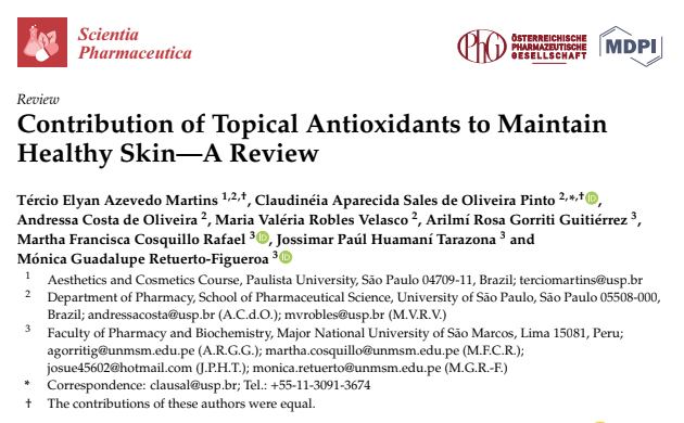 Contribution of Topical Antioxidants to Maintain Healthy Skin—A Review