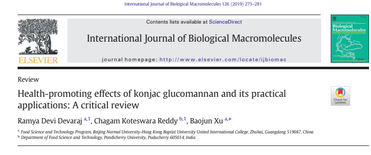 Health-promoting effects of konjac glucomannan and its practical applications: A critical review