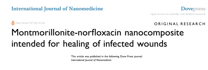 Montmorillonite-norfloxacin nanocomposite intended for healing of infected wounds