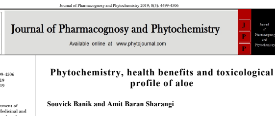 Phytochemistry, health benefits and toxicological  profile of aloe