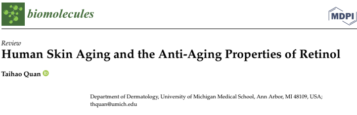 Human Skin Aging and the Anti-Aging Properties of Retinol