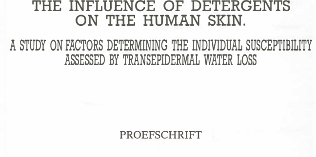 THE INFLUENCE OF DETERGENTS  ON THE HUMAN SKIN.