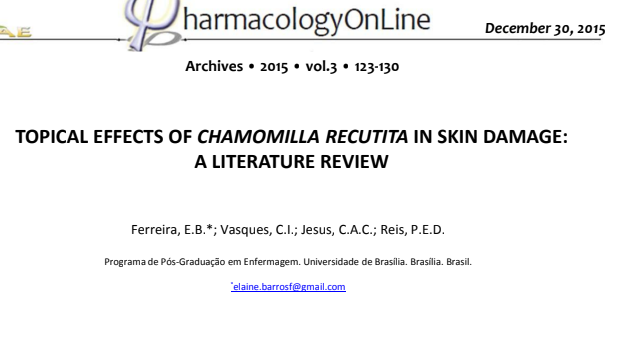 TOPICAL EFFECTS OF CHAMOMILLA RECUTITA IN SKIN DAMAGE:  A LITERATURE REVIEW