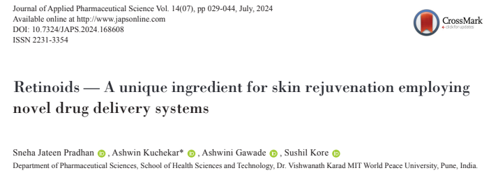 Retinoids — A unique ingredient for skin rejuvenation employing novel drug delivery systems