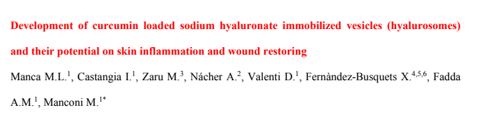 Development of curcumin loaded sodium hyaluronate immobilized vesicles (hyalurosomes) and their potential on skin inflammation and wound restoring