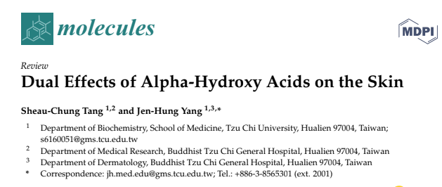 Dual Effects of Alpha-Hydroxy Acids on the Skin