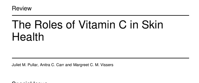 The Roles of Vitamin C in Skin Health